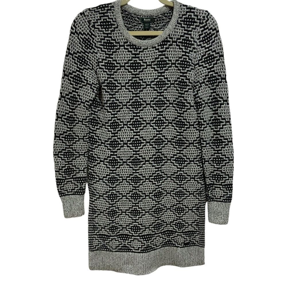 ROOTS CANADA Long Tunic Sweater w/ Slit Gray Size XS
